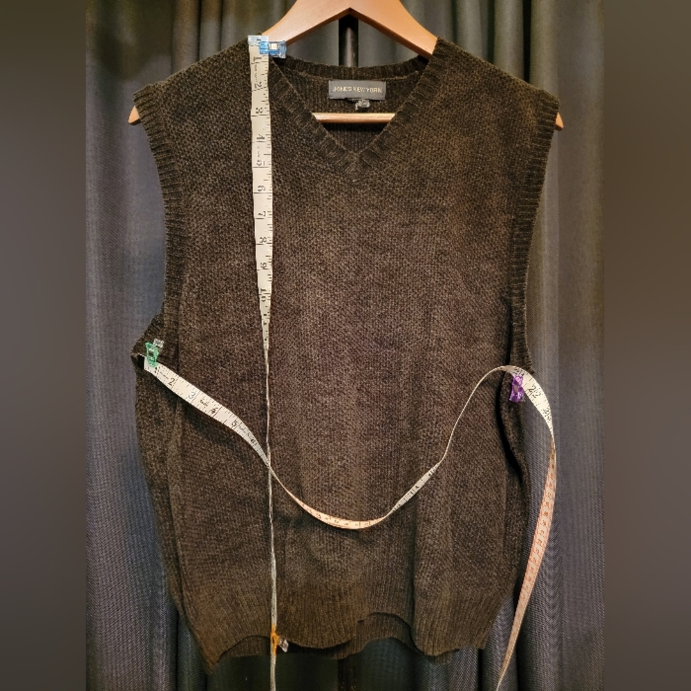 Velor sweater vest, men's, no size tag